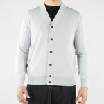 Cardigan Grigio Perla in maglia di viscosa LM26003 N049 LOW BRAND 