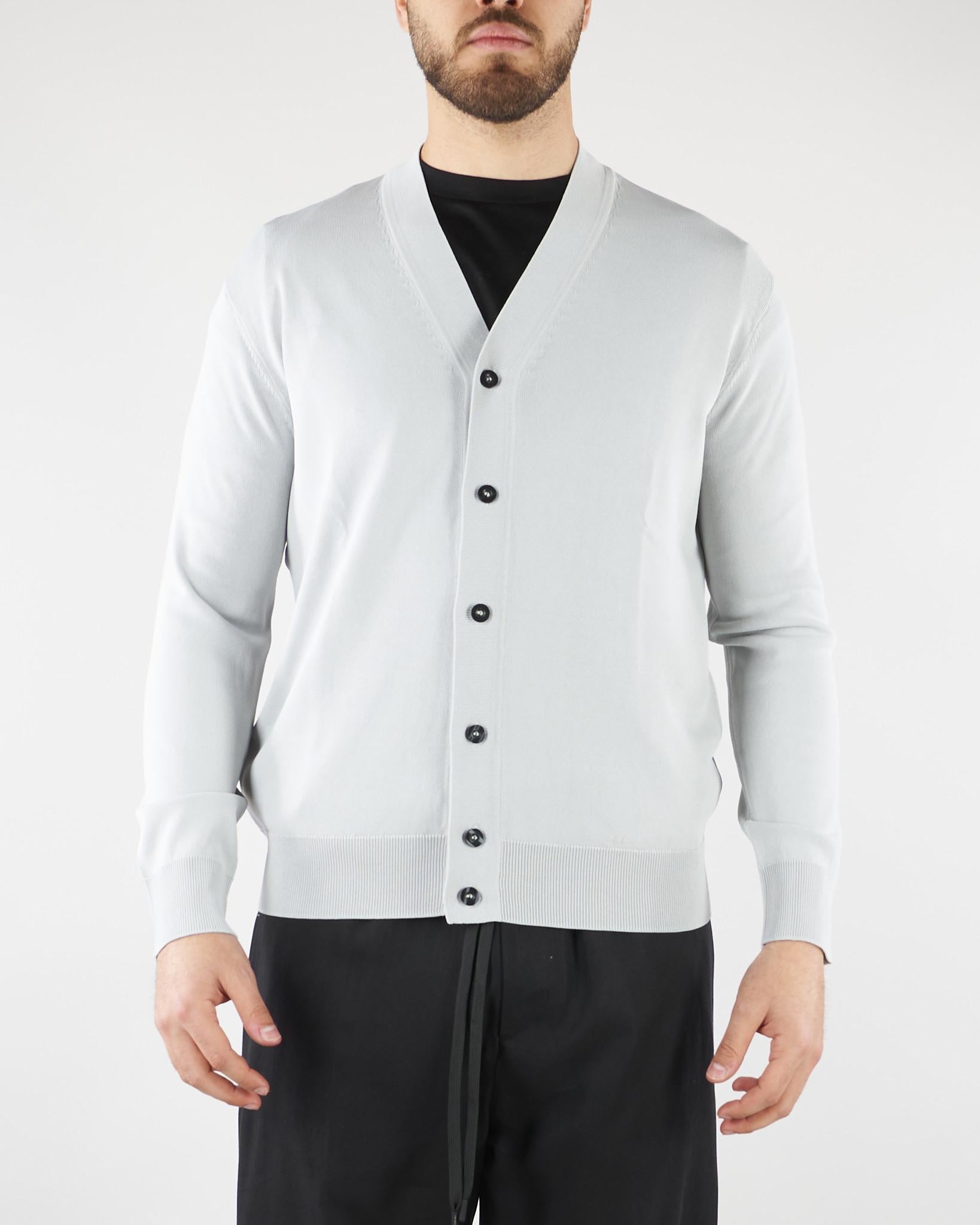Cardigan Grigio Perla in maglia di viscosa LM26003 N049 LOW BRAND 
