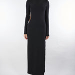 Abito lungo Nero a collo alto con strass 2A2968J338 J4R0 PATRIZIA PEPE 