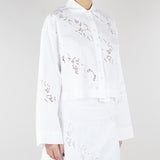 Camicia Bianco in popeline e sangallo TT2031 1 TWIN SET 