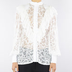 Camicia Bianco in pizzo con rouches ACT14129CA569 01 ACTUALEE 