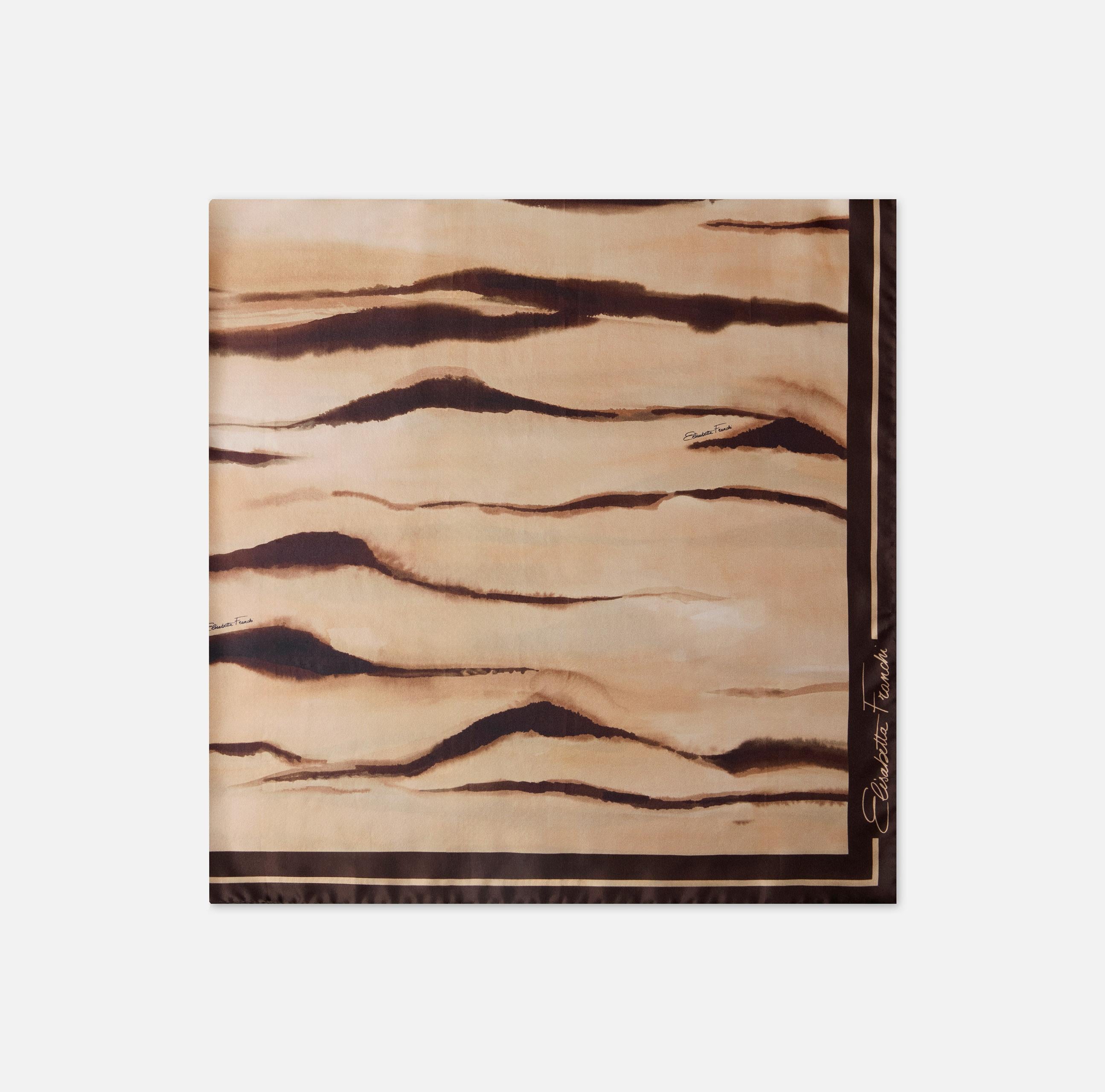 Foulard in twill di seta con stampa tigre FO26L62E2 470 ELISABETTA FRANCHI 