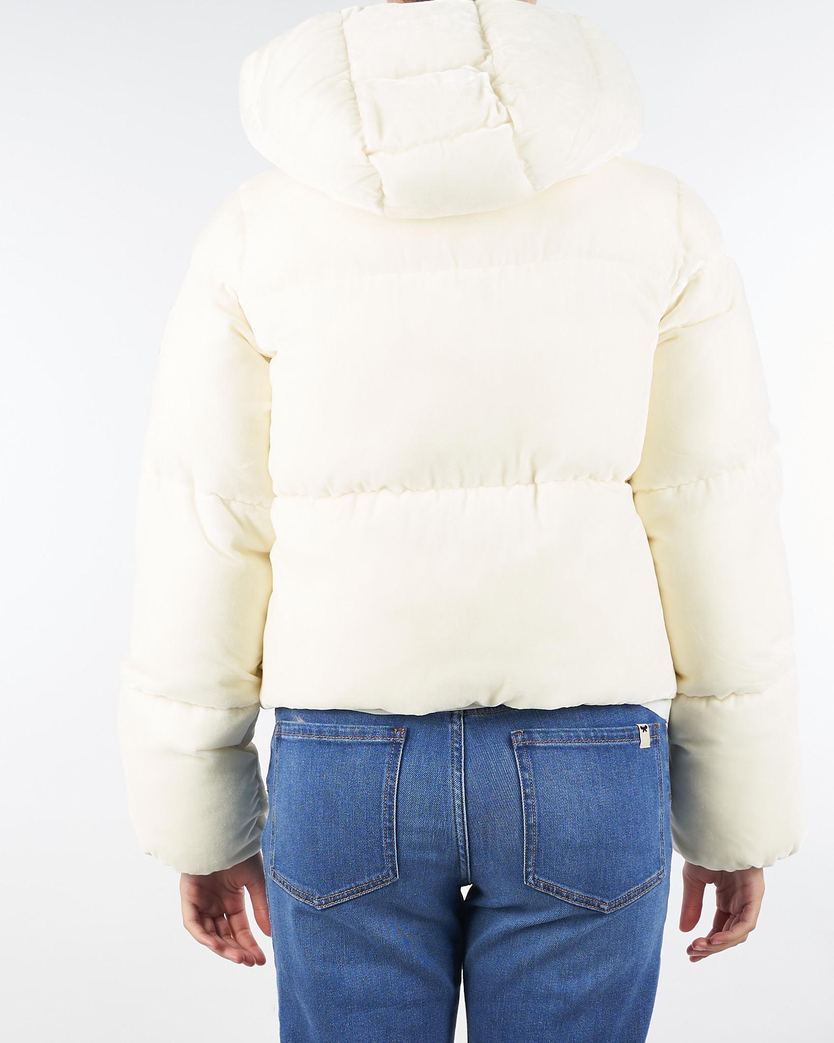 Piumino Milk in velluto con cappuccio PI82D56E2 DZ9 ELISABETTA FRANCHI 