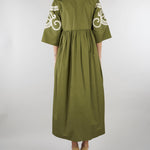 Abito Verde in popeline di cotone con ricami WKDTILDE 2 MAX MARA WEEKEND 