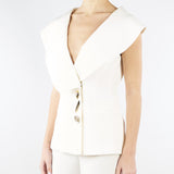 Giacca Burro in cady senza maniche con ampio scollo GI01401TVIS0026 V0359 SIMONA CORSELLINI 