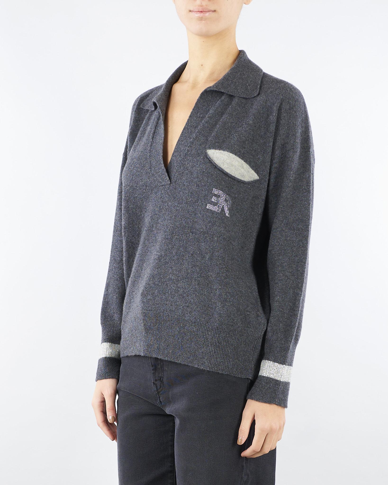 Maglia a polo Antracite con logo D47EM022E04 MF09791 ERMANNO BY ERMANNO SCERVINO 