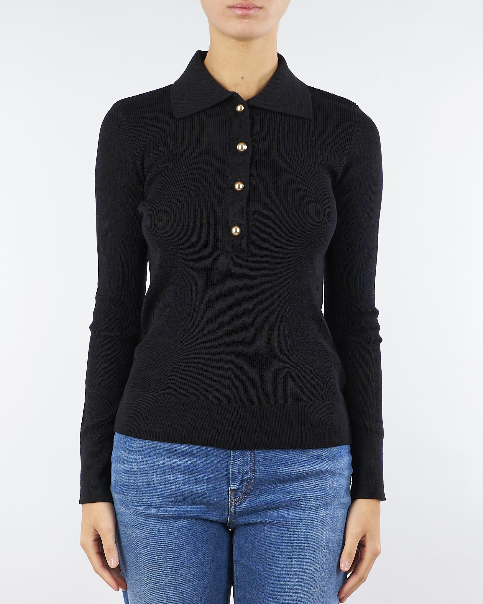 Maglia polo Nero a costine Maby MABY 700 NENETTE 