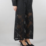 Pantalone Nero con ricami M6ER04 100 MEIMEIJ 