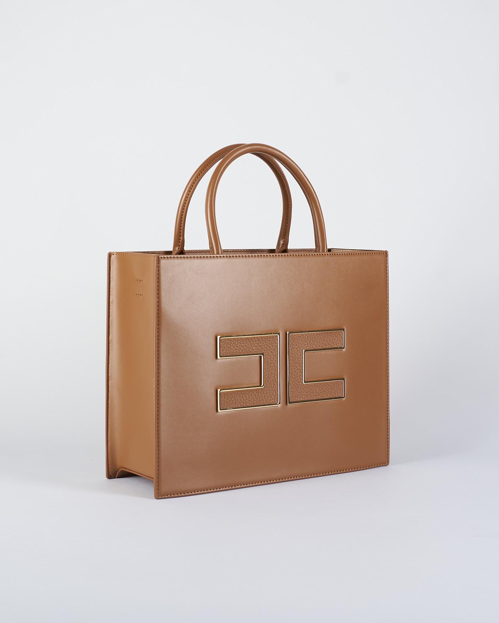 Borsa Tote grande Brown Sugar con logo BS32A56E2 EC1 ELISABETTA FRANCHI 