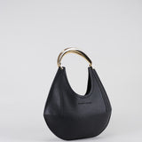 Borsa Nero hobo piccola con manico gioiello