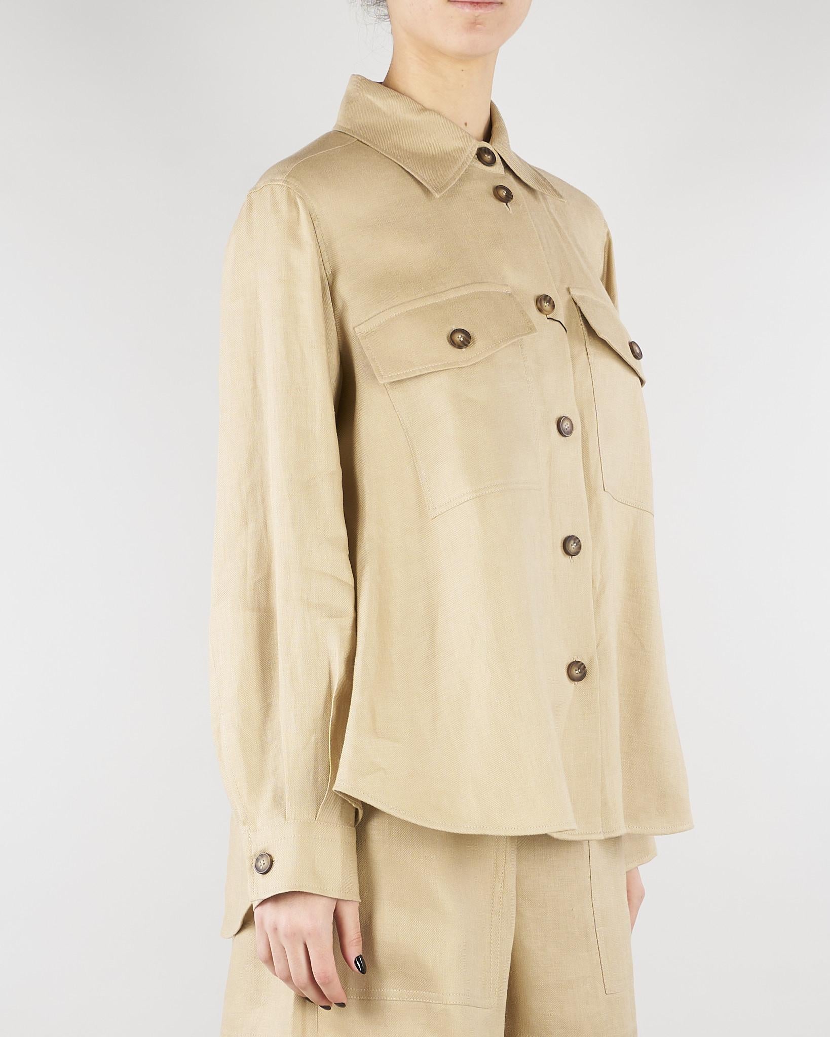 Giacca Sabbia Workwear in lino WKIPOMPOSA 1 MAX MARA WEEKEND 