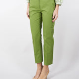 Pantalone Verde in gabardina stretch