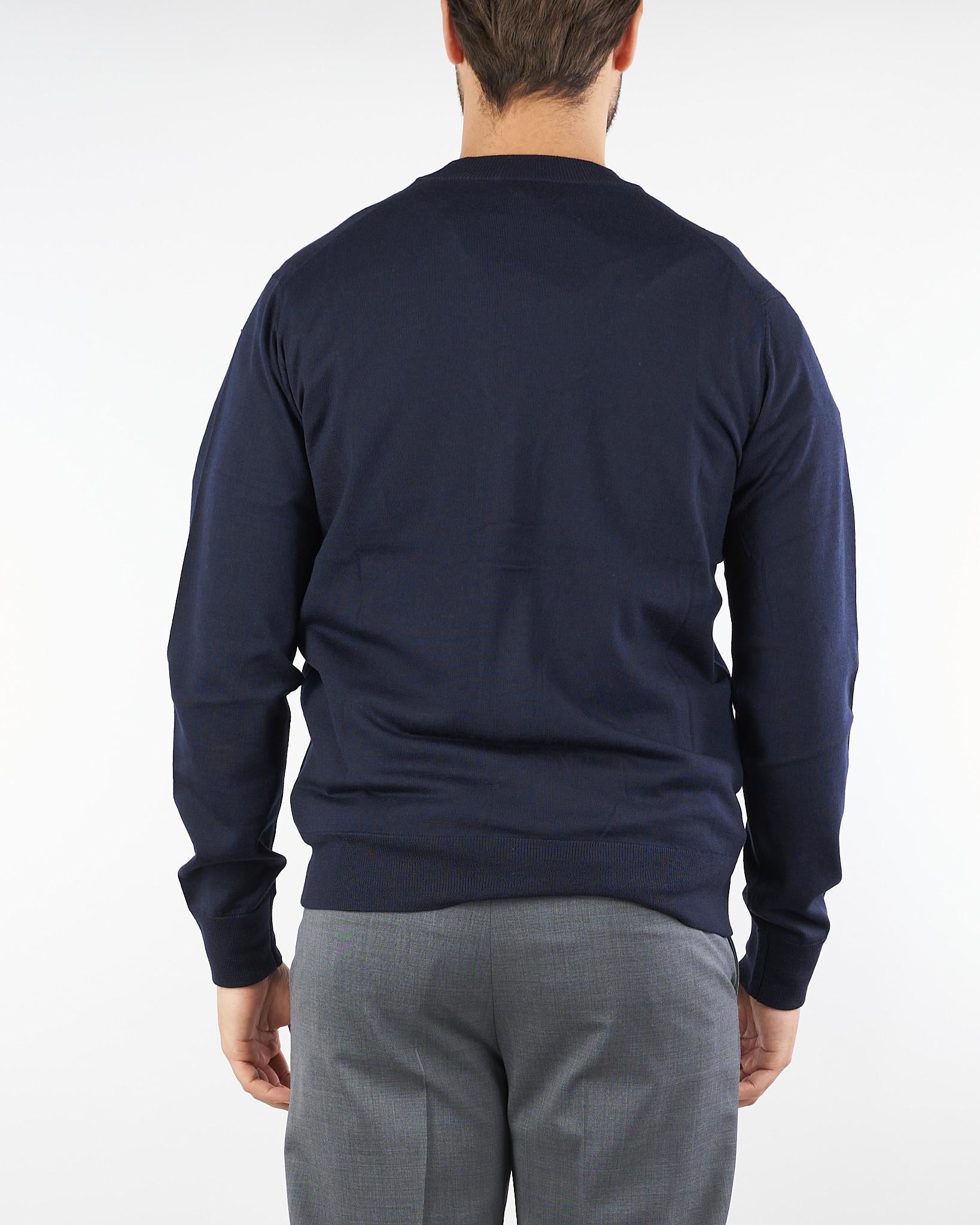 Cardigan Blu in pura lana merinos finezza 16 A005F001 6462 PAOLO PECORA 