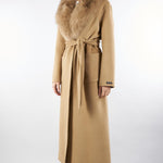 Cappotto Cammello in pura lana e cashmere con inserti in vera pelliccia AL409 47 ATELIER LEGORA 