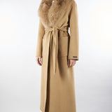 Cappotto Cammello in pura lana e cashmere con inserti in vera pelliccia AL409 47 ATELIER LEGORA 