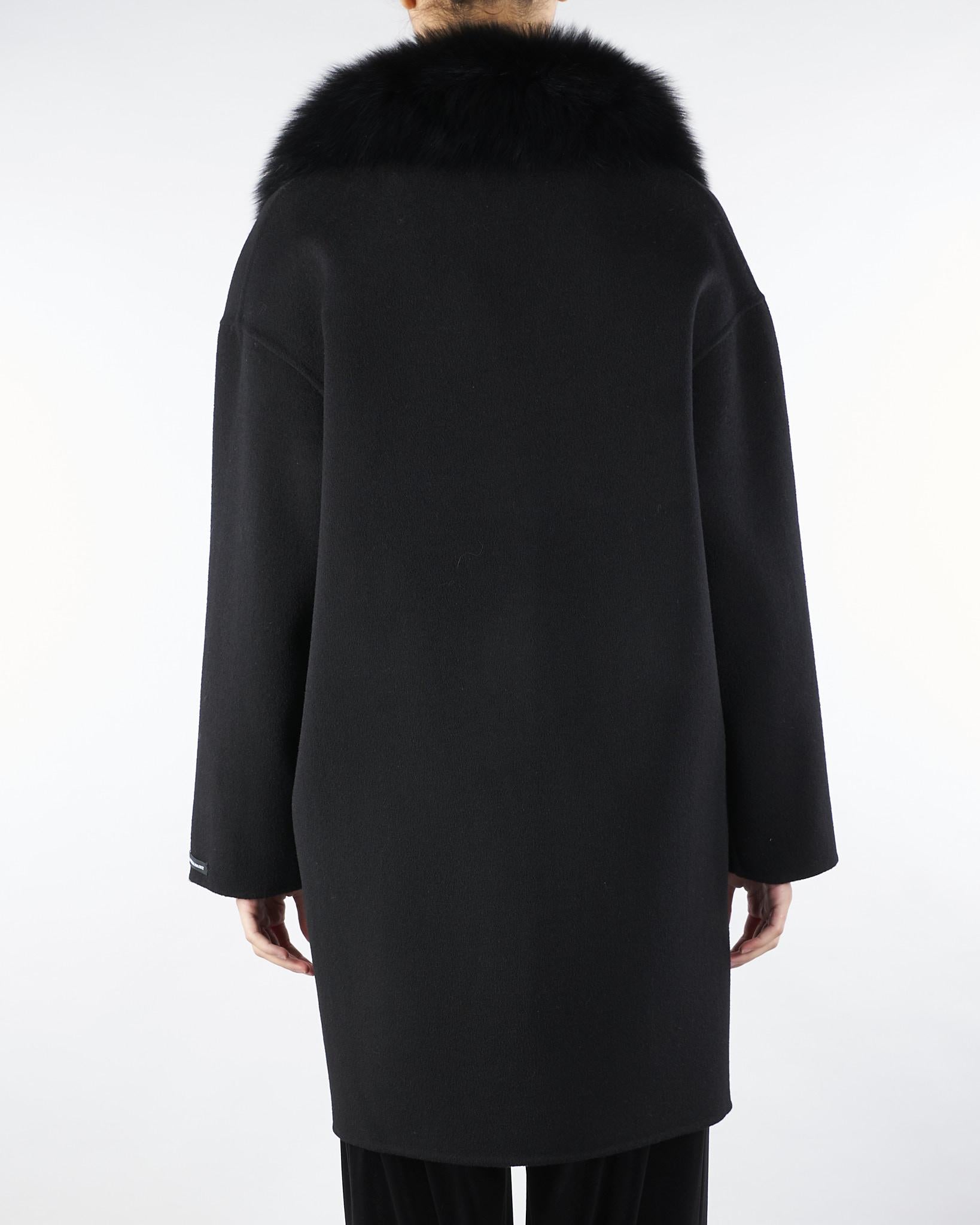 Cappotto in pura lana e cashmere con inserti in vera pelliccia AL405 99 ATELIER LEGORA 