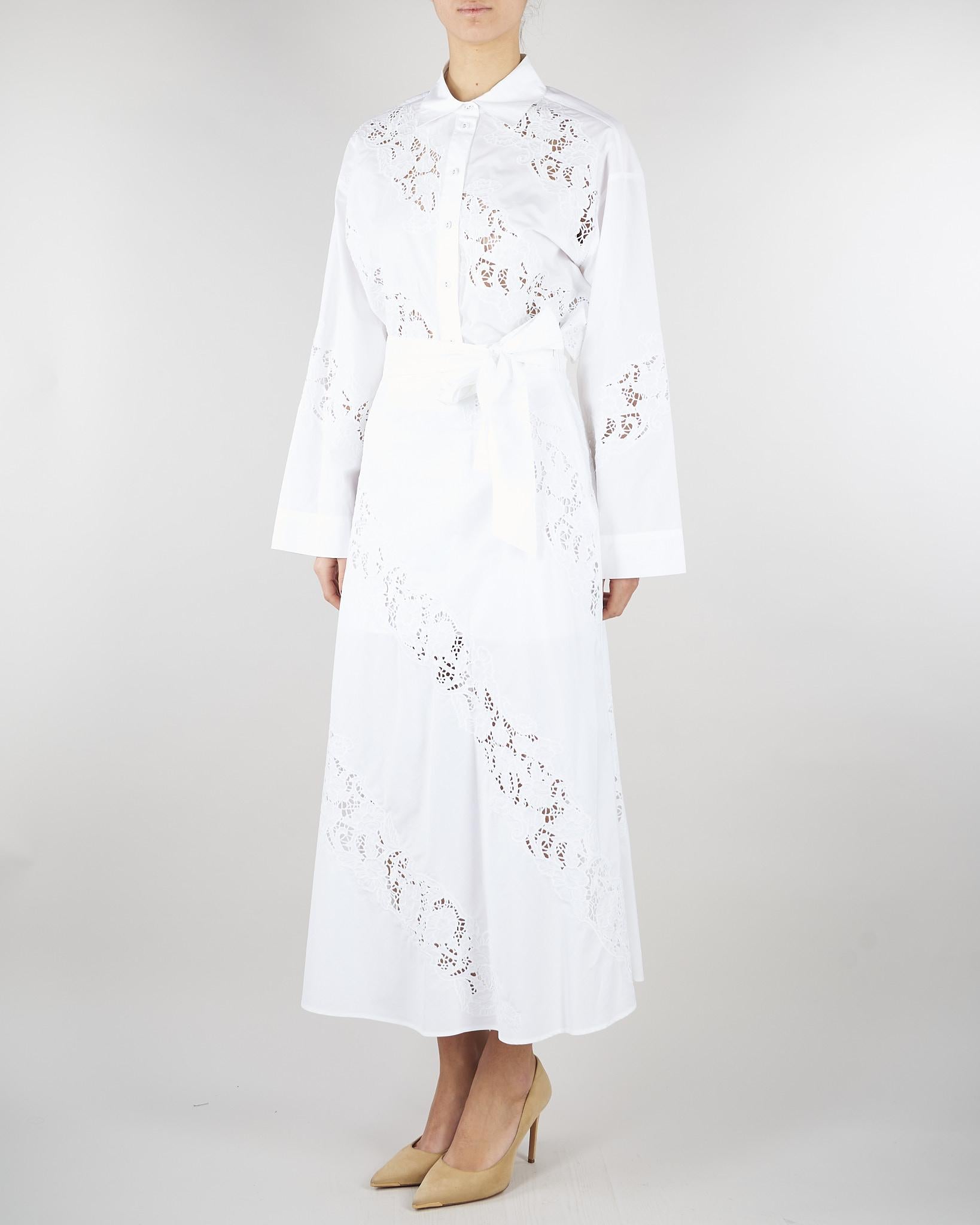 Gonna lunga Bianco in popeline e sangallo TT2030 1 TWIN SET 