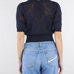 Maglia jacquard Blu con perle all over TP3201 13172 TWIN SET 