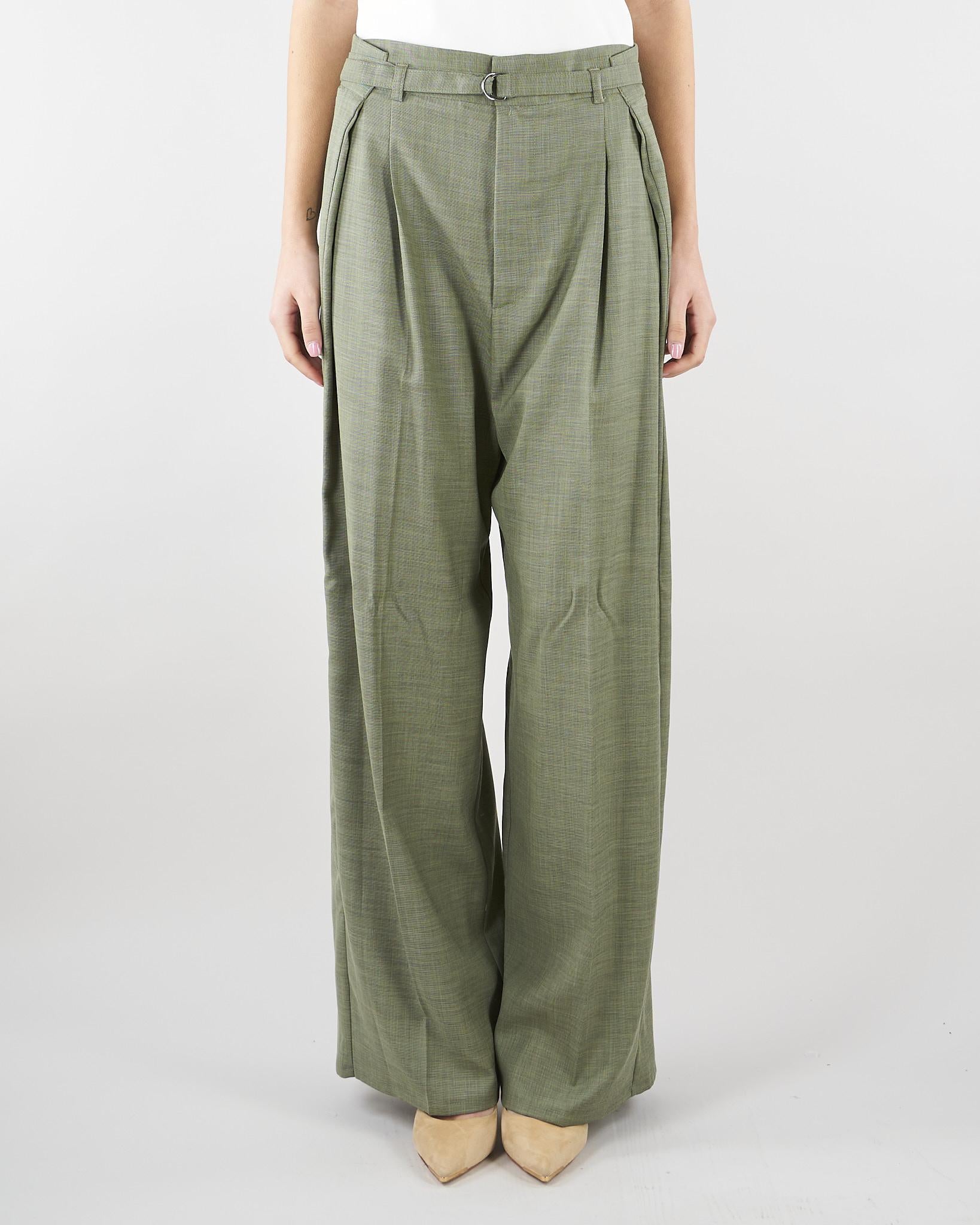 Pantalone Verde Ampio con Cinturino TAB0092 17 VICOLO 