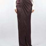 Gonna Merlot in raso con dettaglio gioiello GO14657E2 EA4 ELISABETTA FRANCHI 