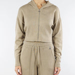 Maglia cropped Beige con cappuccio 2K0339K207 B848 PATRIZIA PEPE 