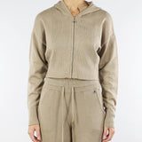 Maglia cropped Beige con cappuccio 2K0339K207 B848 PATRIZIA PEPE 