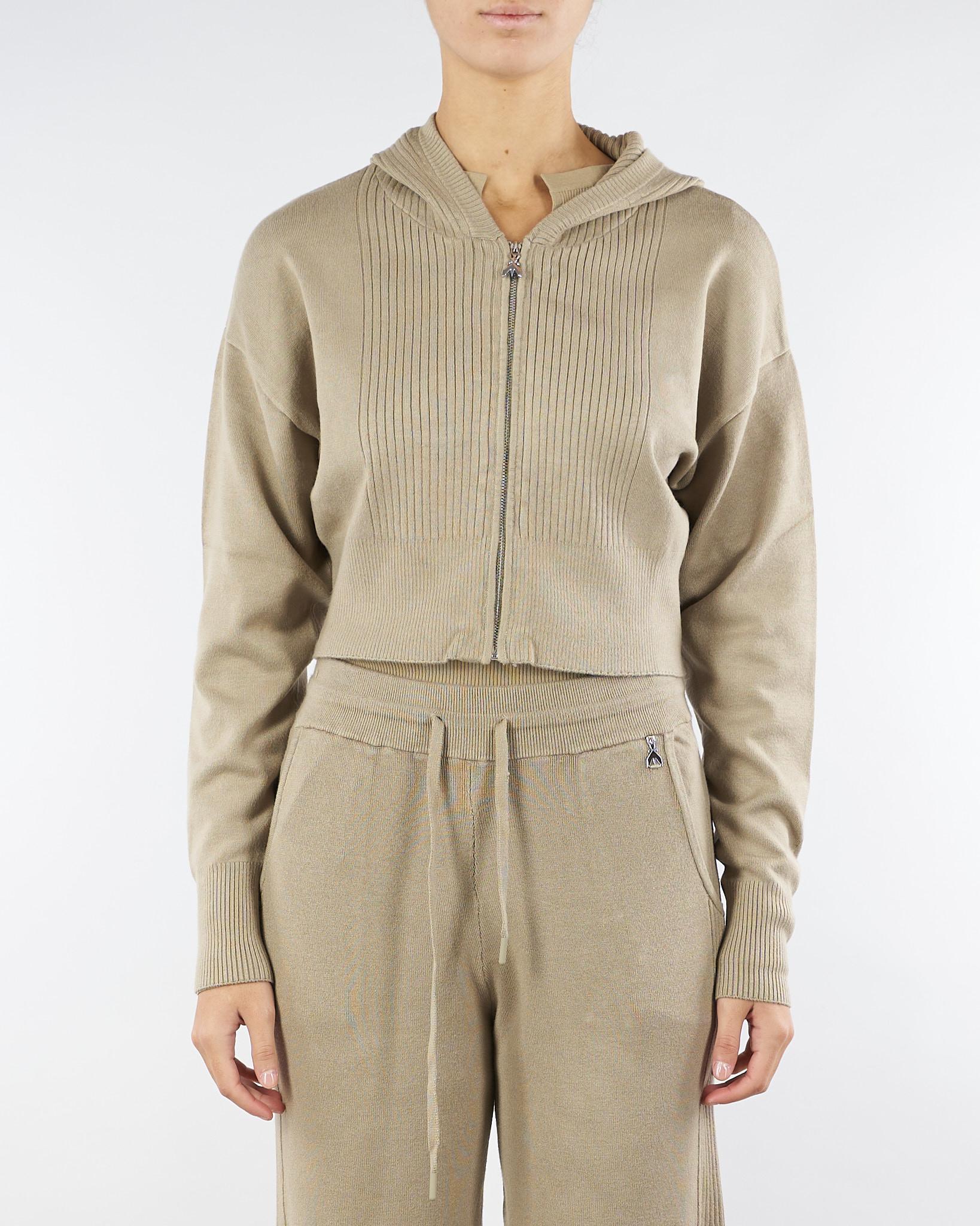 Maglia cropped Beige con cappuccio 2K0339K207 B848 PATRIZIA PEPE 