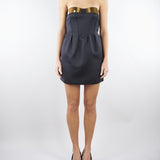 Mini abito Nero in duchesse con coppe gioiello AB94962E2 110 ELISABETTA FRANCHI 