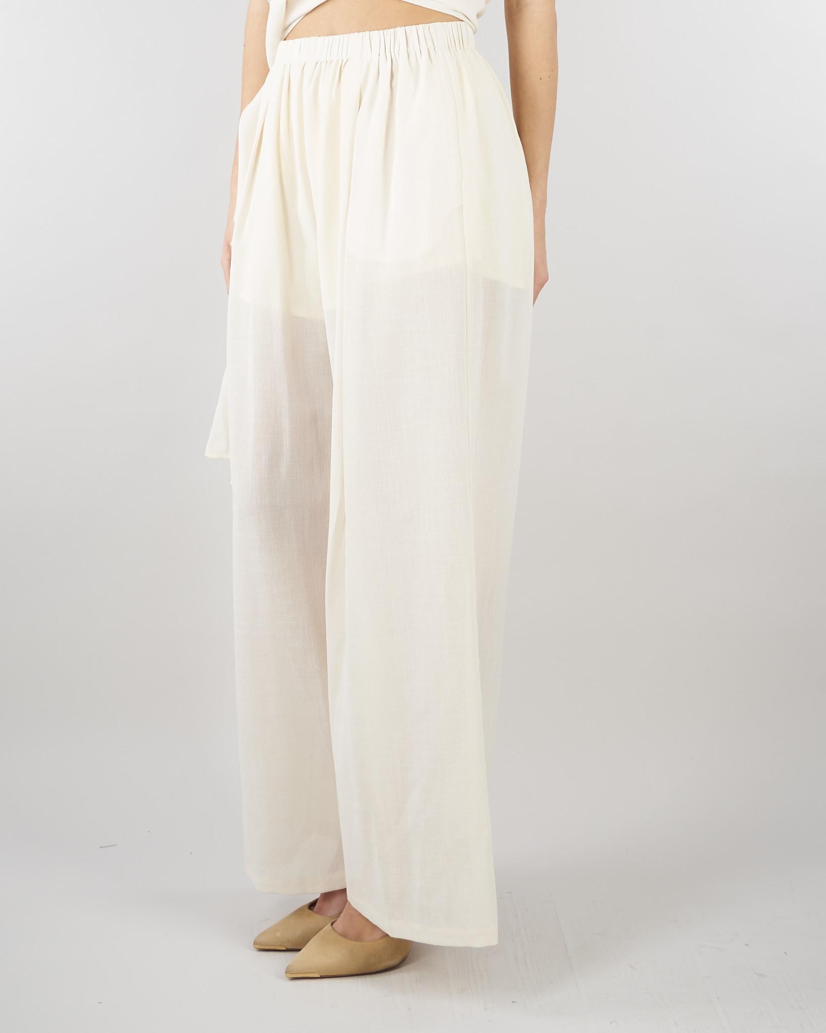 Pantalone Panna wide leg con elastico SS260135 2 ELEH 