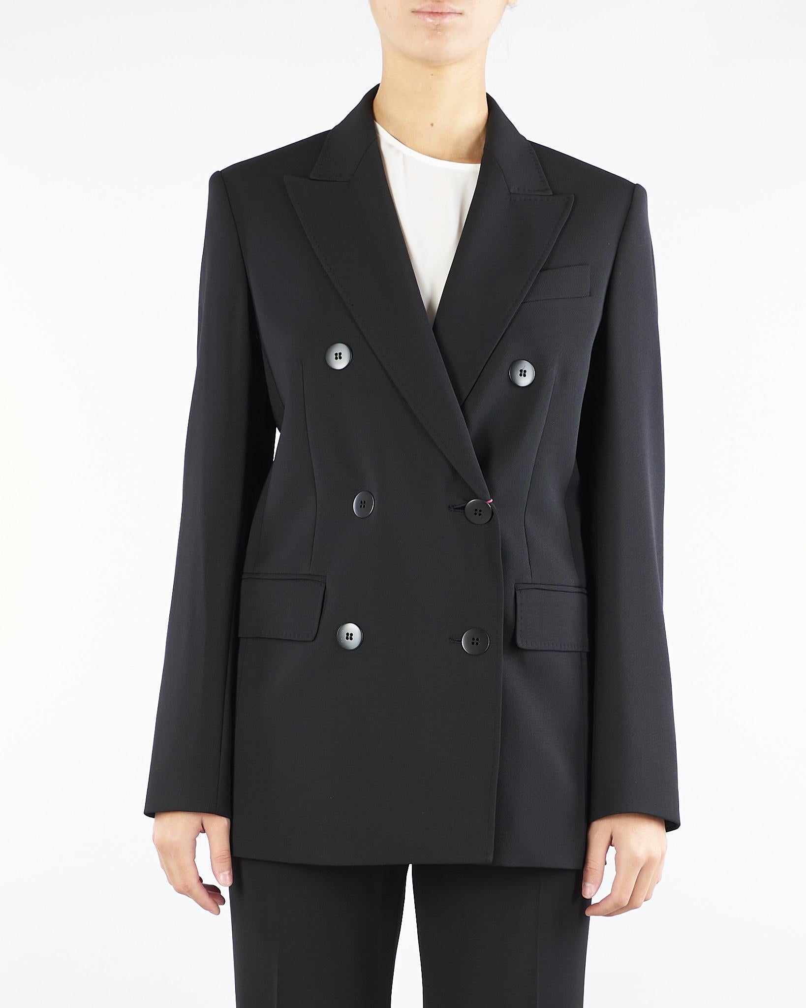 Blazer Nero doppiopetto in lana VADARE 5 MAX MARA STUDIO 