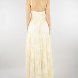 Abito Vaniglia a balze in raso devorè floreale D48EQ024E60 MFB31 ERMANNO BY ERMANNO SCERVINO 