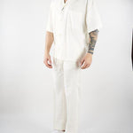 Pantalone Bianco in lino con elastico PA3702 2 I'M BRIAN 