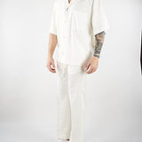 Pantalone Bianco in lino con elastico PA3702 2 I'M BRIAN 