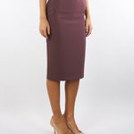 Gonna Merlot in crêpe con logo gioiello GO13756E2 EA4 ELISABETTA FRANCHI 