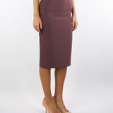 Gonna Merlot in crêpe con logo gioiello GO13756E2 EA4 ELISABETTA FRANCHI 