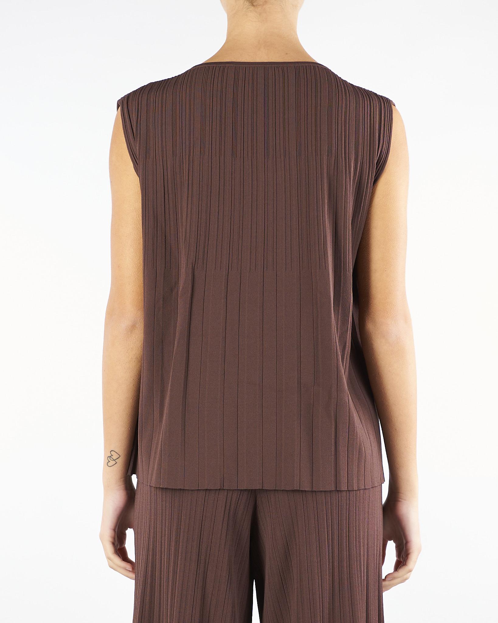 T-shirt Marrone in filato plissé ANTIOPE 5 MAX MARA WEEKEND 