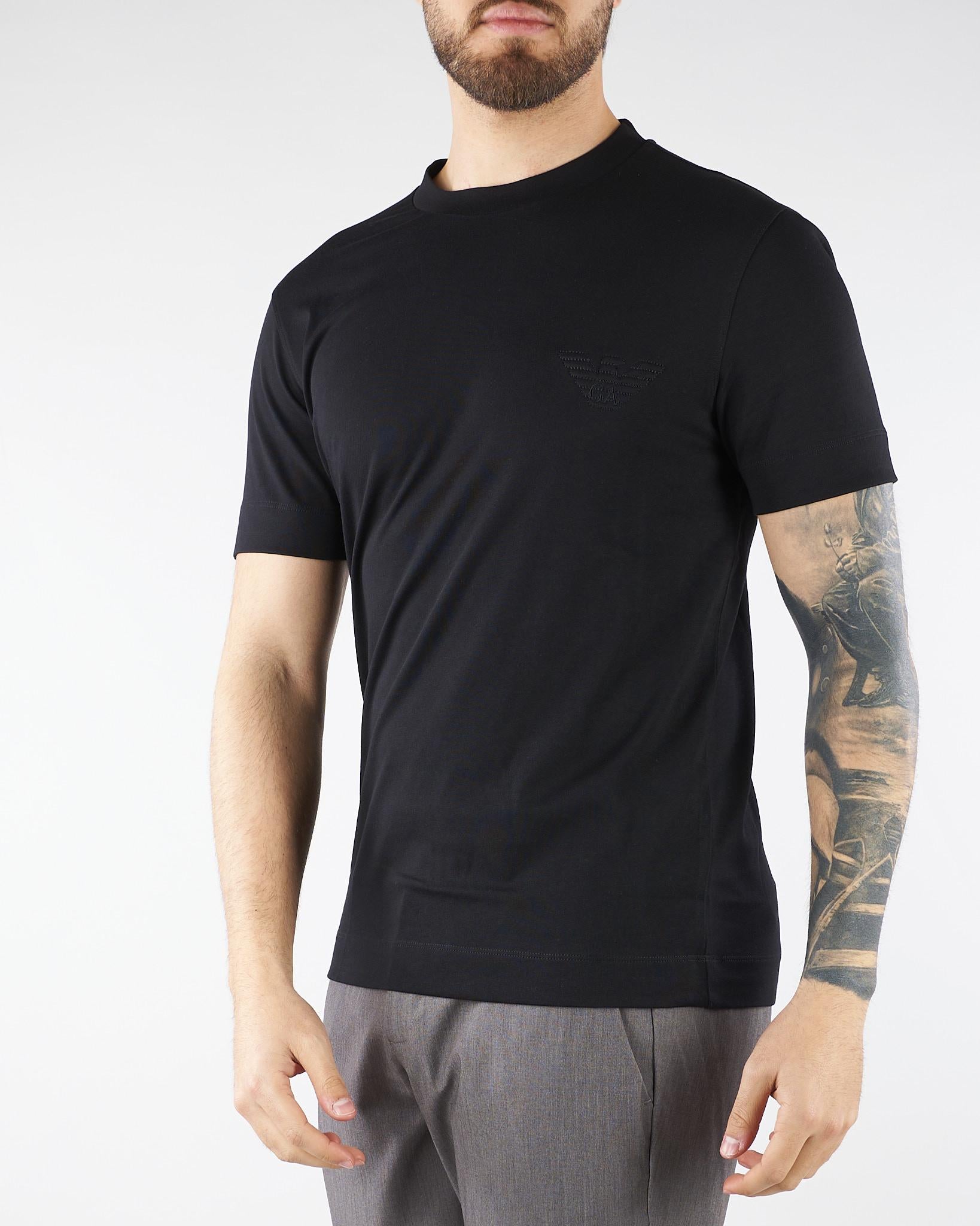 T-shirt Nero con logo bombato EM004911AF13715 MC633 EMPORIO ARMANI 