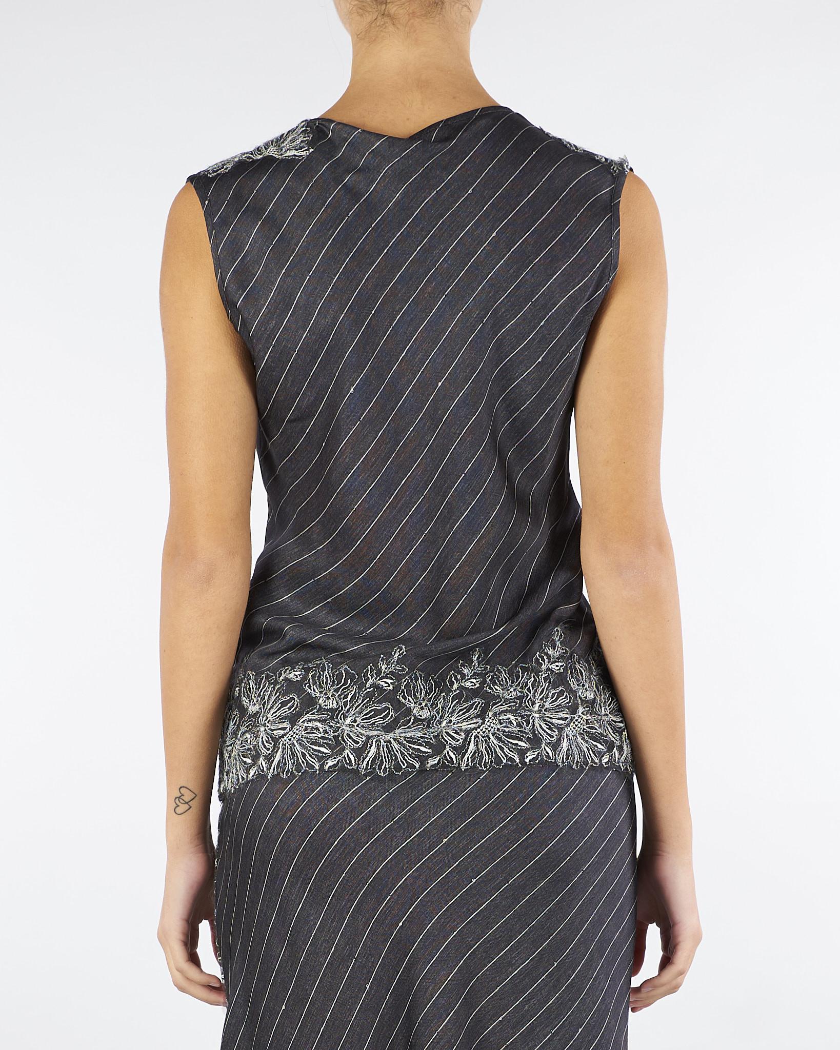 Top Antracite in raso gessato D47EL007EB3 MFA83 ERMANNO BY ERMANNO SCERVINO 