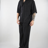Camicia Nero in tessuto fluido Relaxed fit CA3626 9 I'M BRIAN 