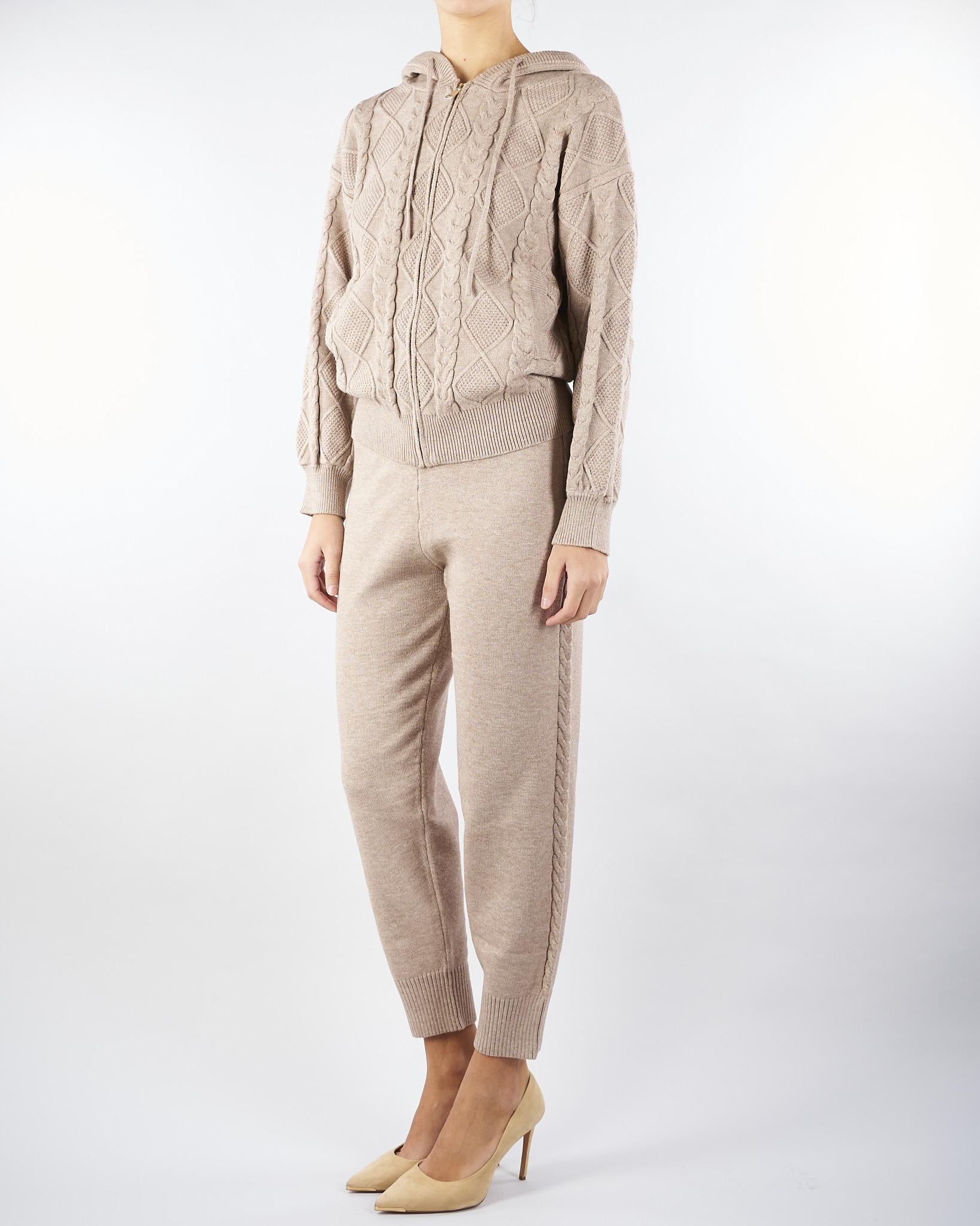 Felpa jacquard Beige in maglia NS272 30 NO SECRETS 