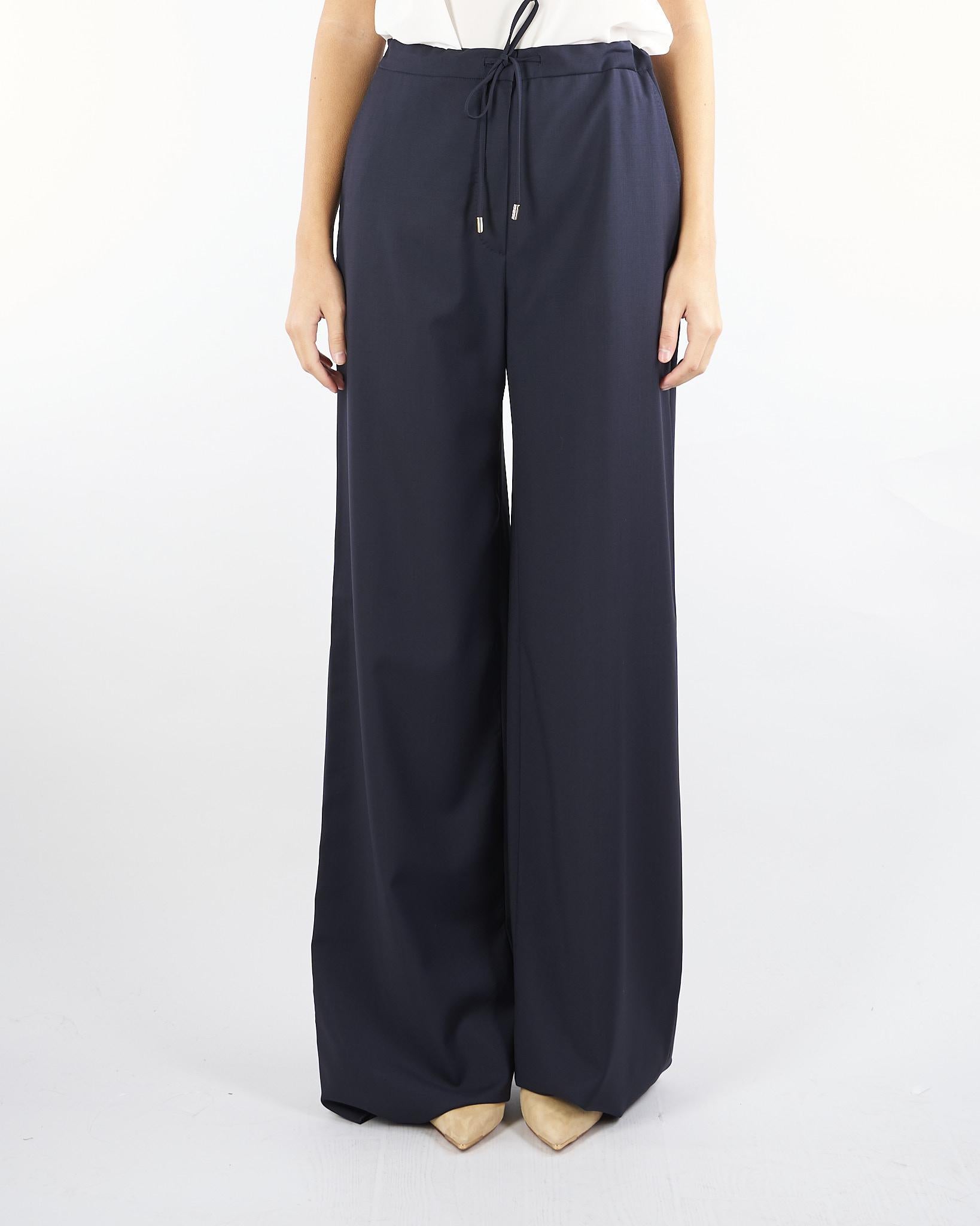 Pantalone Blu con coulisse in lana BERARD 8 MAX MARA STUDIO 