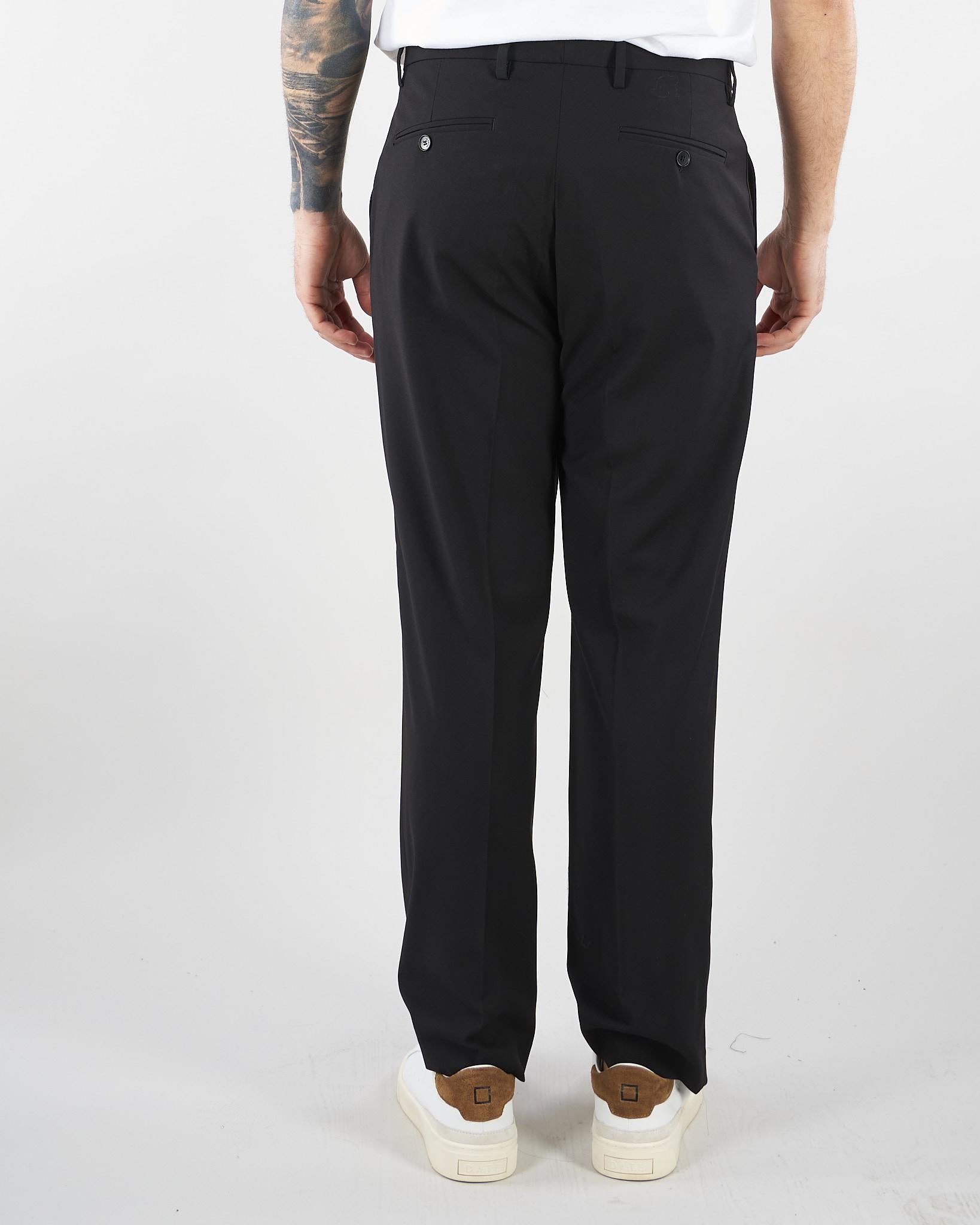 Pantalone Nero gamba dritta crop fit PA3683 9 I'M BRIAN 