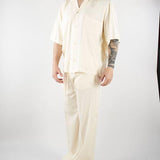 Pantalone Panna in tessuto fluido con gamba e fondo ampio PA3696 2 I'M BRIAN 