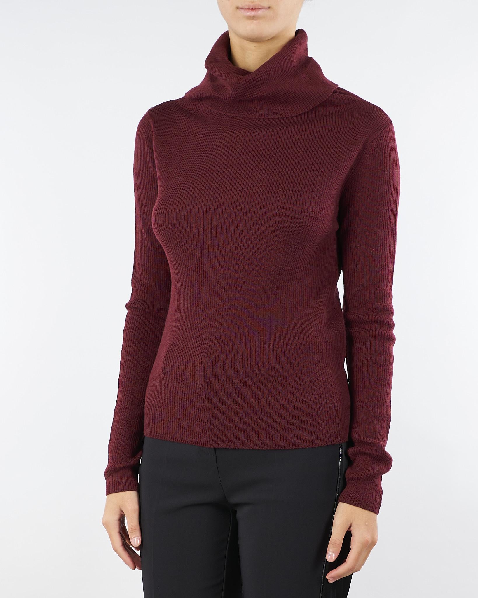 Maglia aderente Bordeaux con collo ad anello CORINNE 3 MARELLA 
