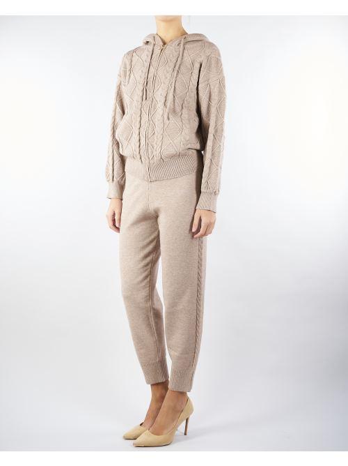 Pantalone jacquard Beige in maglia NS273 30 NO SECRETS 