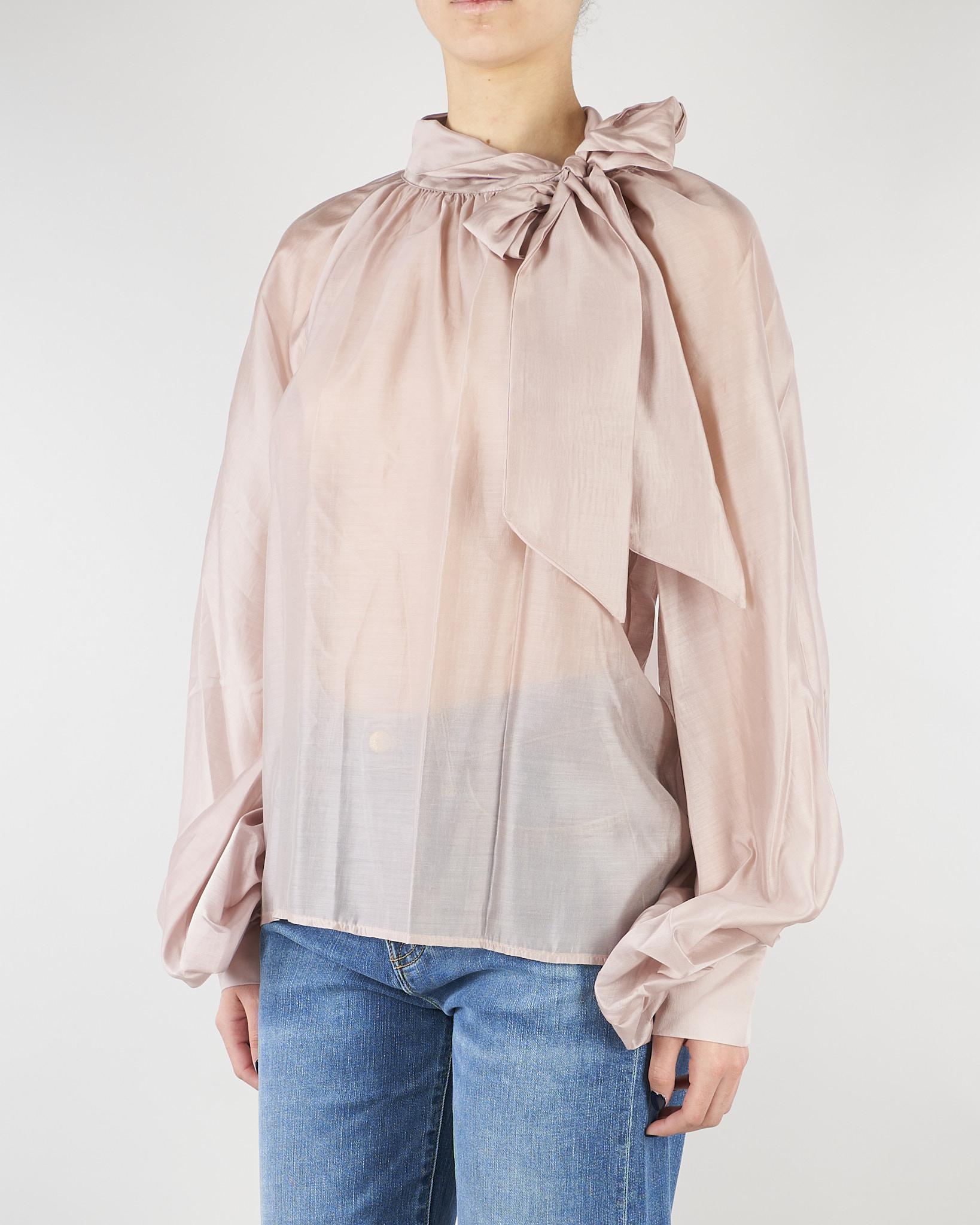 Camicia Cipria in organza con fiocco TAB0210 14 VICOLO 