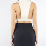 Gilet Burro-Nero cropped bicolor GL00161E2 E84 ELISABETTA FRANCHI 