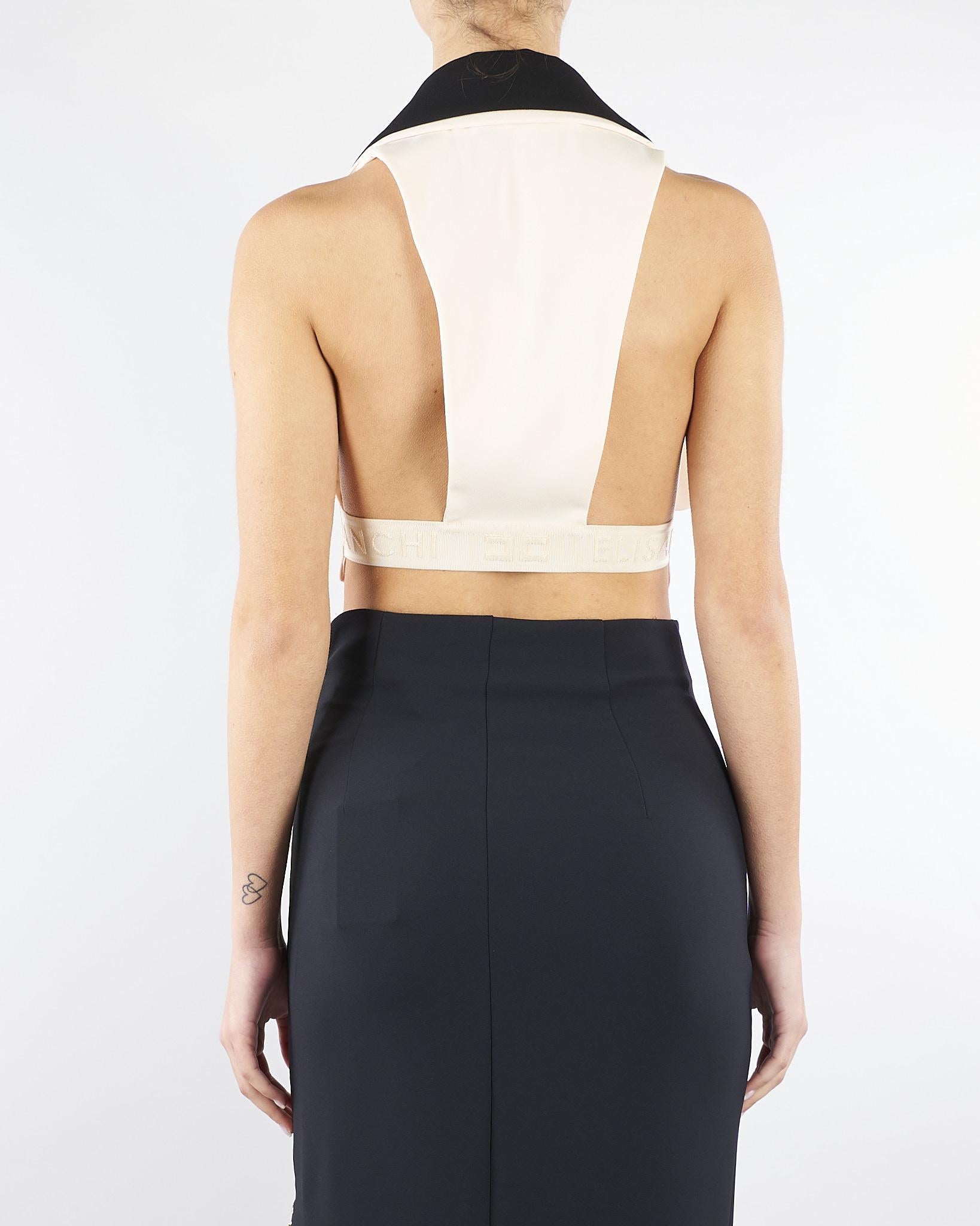 Gilet Burro-Nero cropped bicolor GL00161E2 E84 ELISABETTA FRANCHI 