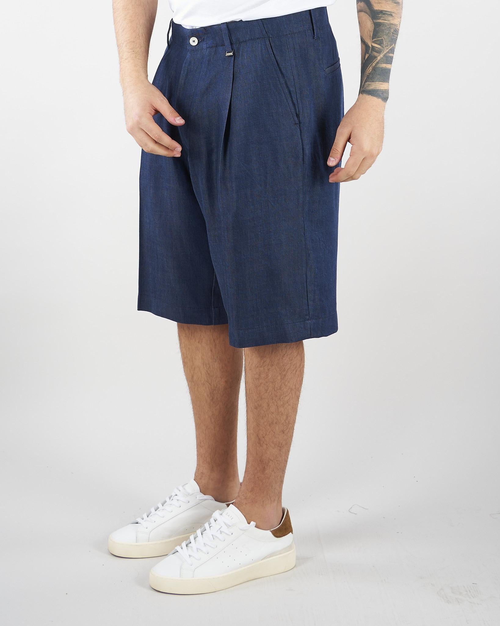 Bermuda Blu con pences effetto Denim BE3711 28 I'M BRIAN 