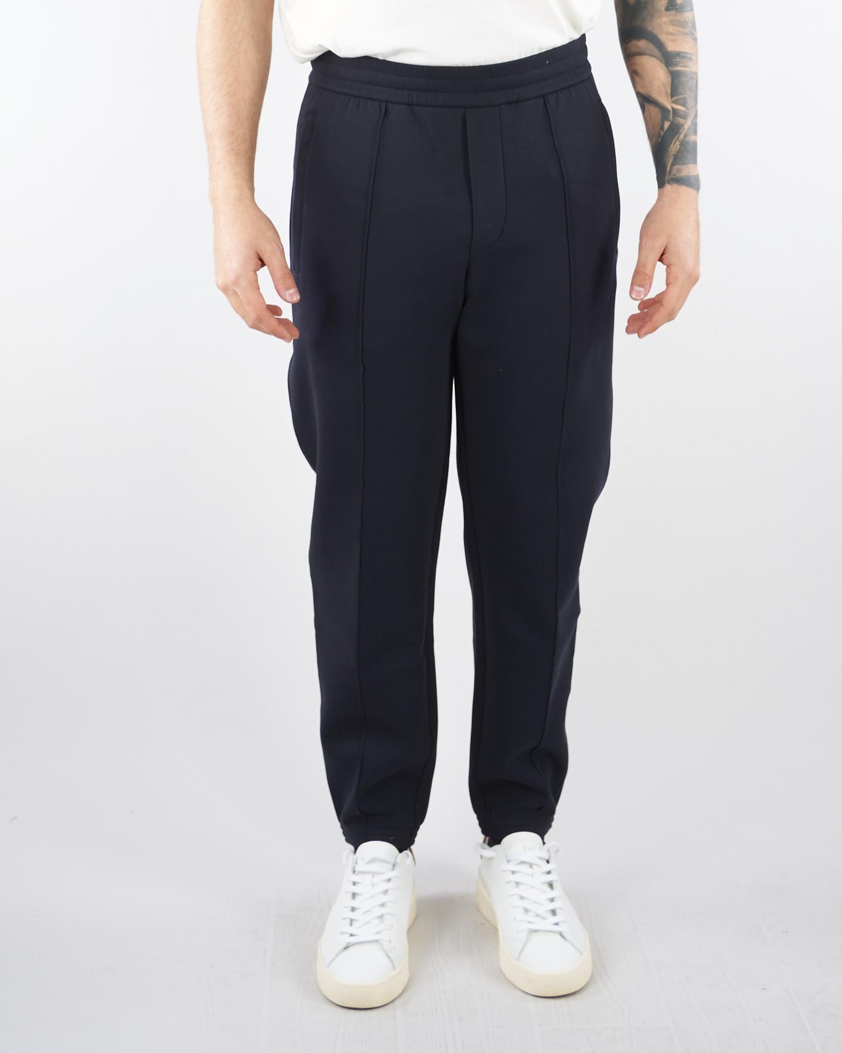 Pantalone Jogger Blu in double jersey con ricamo logo EM004542AF10013 UB118 EMPORIO ARMANI 